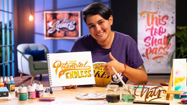 Lettering con acuarelas