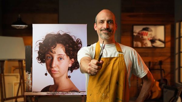 Retrato realista con pintura al óleo